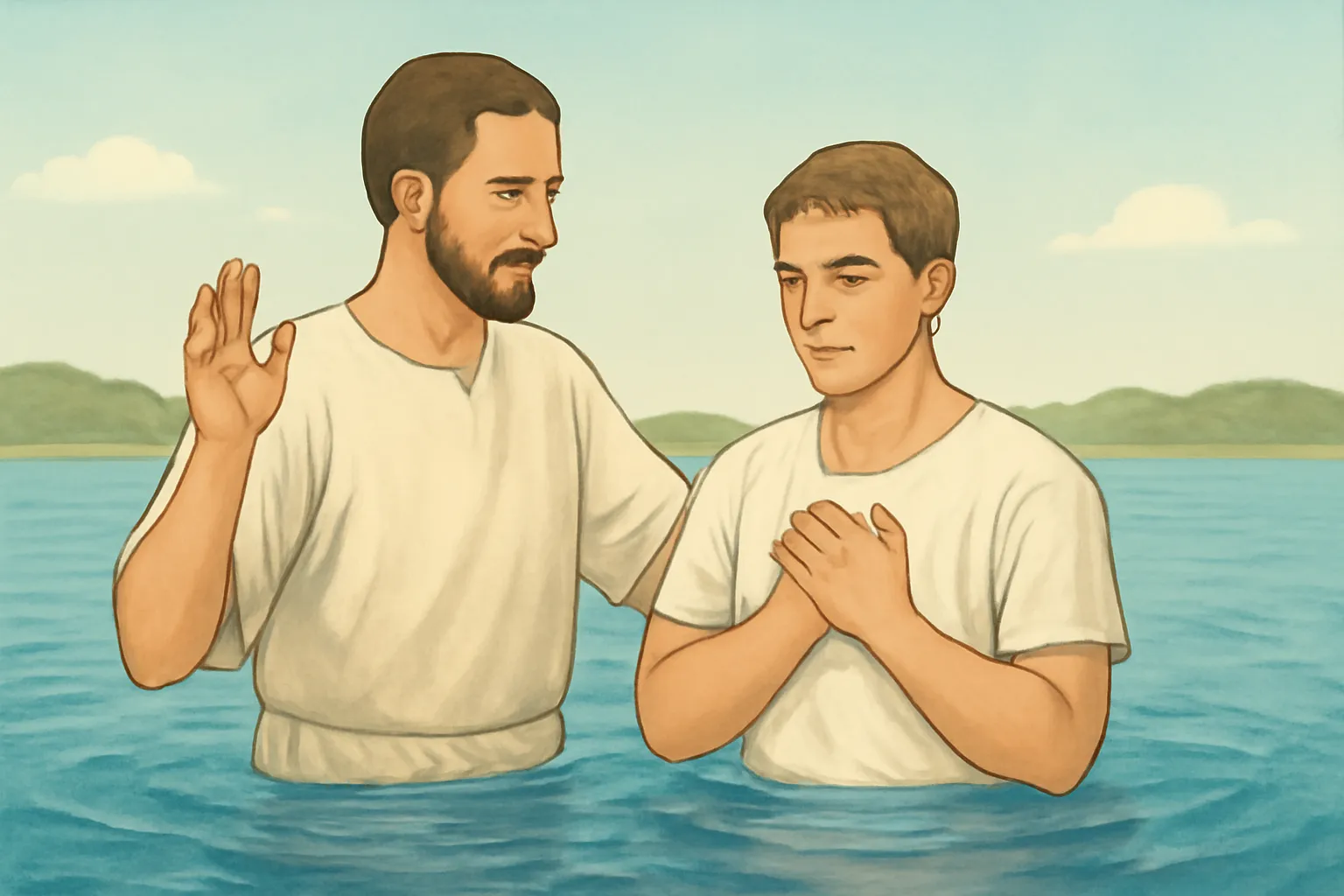 o batismo nas aguas