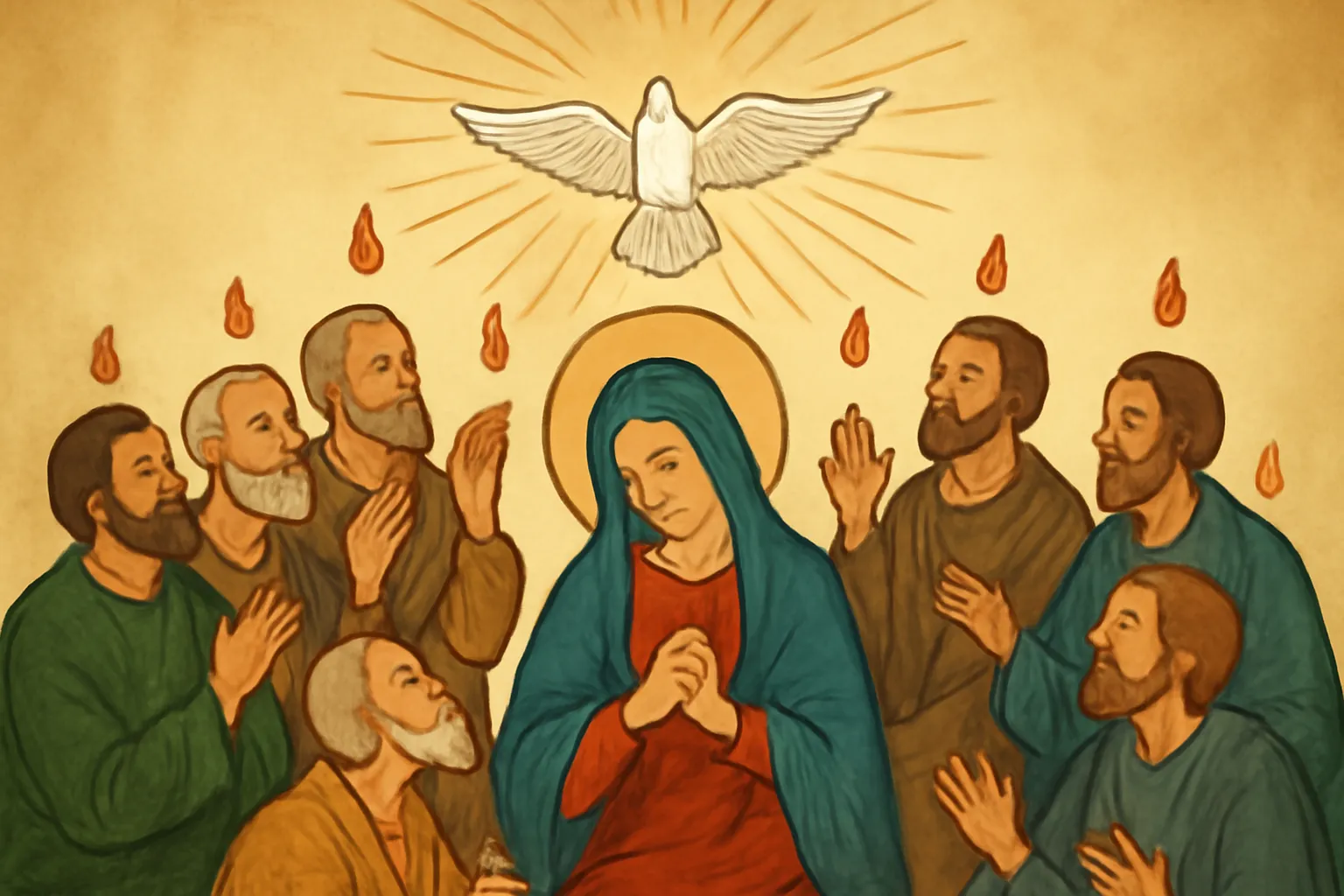 porque o espírito santo desceu no dia de pentecostes