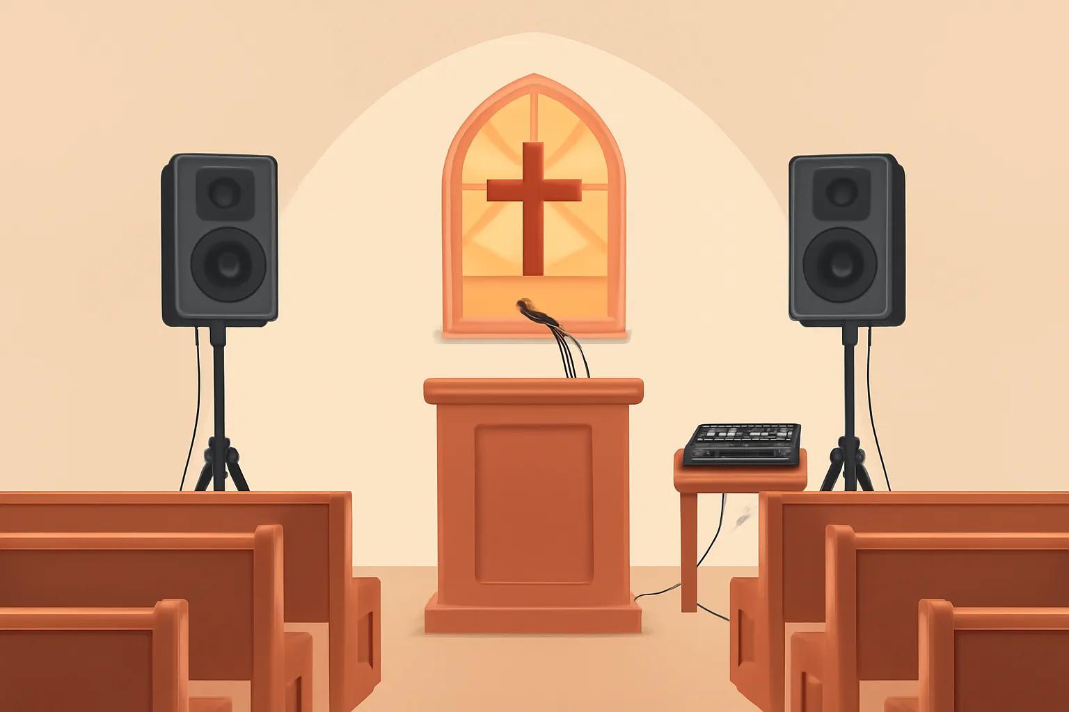 projeto de som para igreja pequena